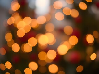 Obraz premium Festive Christmas Lights Bokeh Abstract Warm Glow & Holiday Spirit Background.