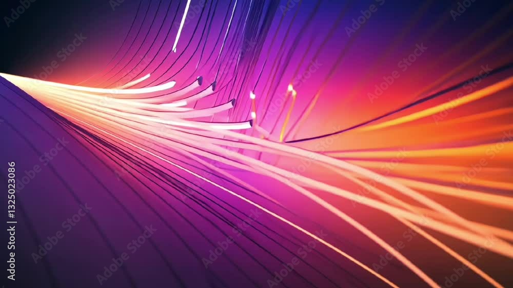 Poster neon futuristic speed light motion trail on highway creating fast movement and technology inspired a