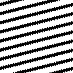 Obraz premium Diagonal zigzag lines seamless pattern. Angled jagged stripes ornament. Curves print. Slanted wavy stripe figures. Linear waves motif. Striped background. Tilted broken line shapes wallpaper. Vector.