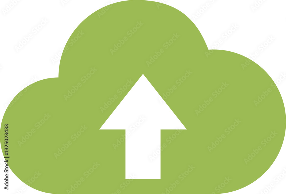 Poster upload icon vector. cloud storage with arrow up icon sign. SVG
