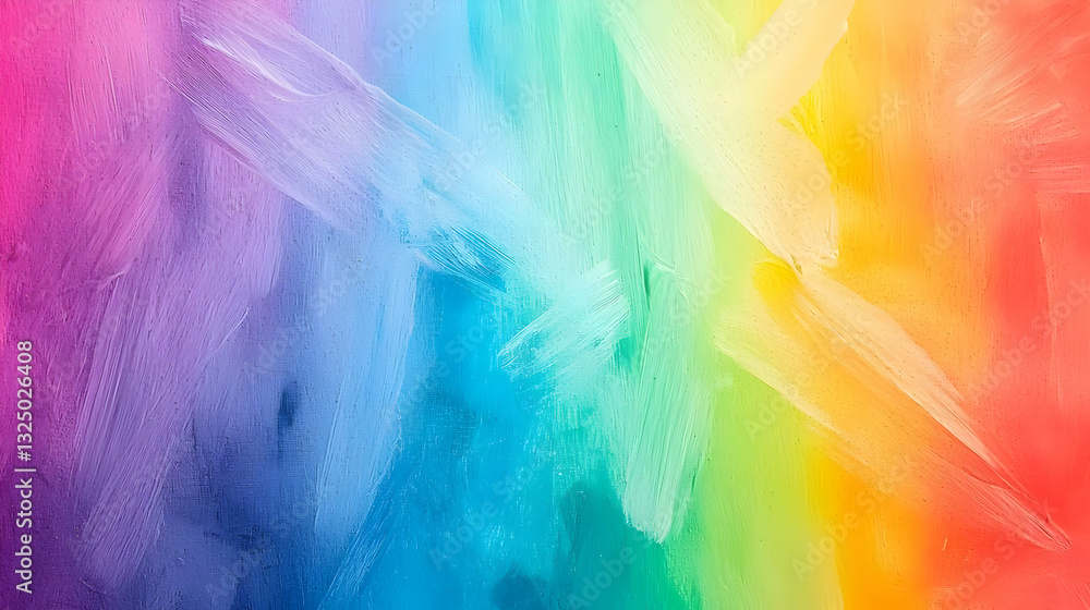 Poster a vibrant spectrum of rainbow colors in a full frame abstract background with blended hues and a pai