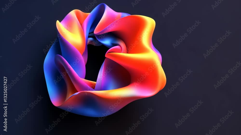 Aufkleber colorful fluid dynamics: abstract shape transformation in 3d animation