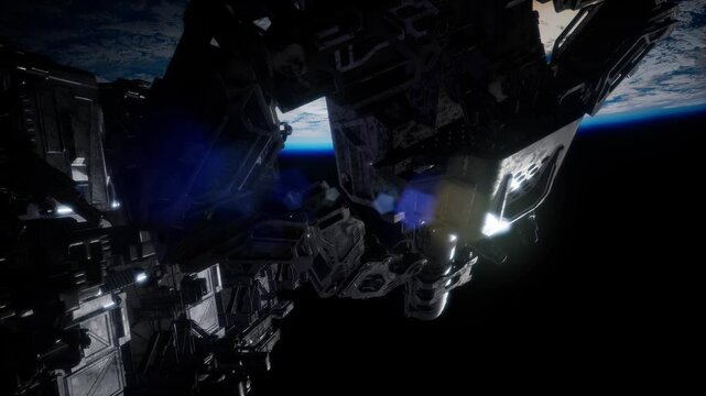 alien spaceship armada nearing Earth, for futuristic, fantasy or interstellar deep space travel backgrounds. Elements of this animation furnished by NASA.