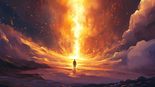 Captivating radiant burst of dynamic energy and transformative impact. Blazing Luminance. Illustration