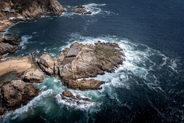 El Faro de Bucerias beach in the municipality of Aquila, Michoacan, Mexico. buserias, vuserias, vucerias.