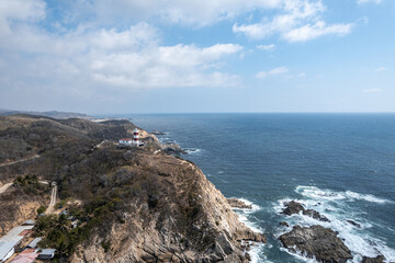 El Faro de Bucerias beach in the municipality of Aquila, Michoacan, Mexico. buserias, vuserias, vucerias.