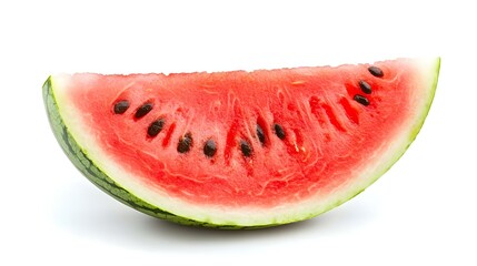 Fresh Watermelon Slice Isolated on White Background