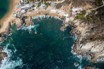 El Faro de Bucerias beach in the municipality of Aquila, Michoacan, Mexico. buserias, vuserias, vucerias.