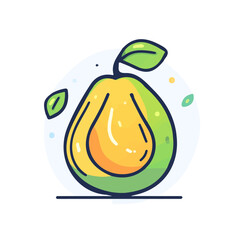 Avocado Icon – Simple and Clean Design, Minimalistic Vector Illustration, Healthy Avocado Symbol, Organic Fruit Design, Fresh Food Icon, Modern Digital Artwork, Flat Design Illustration, Natural Eleme