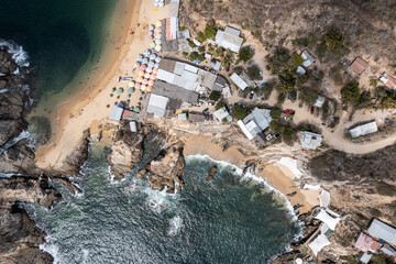 El Faro de Bucerias beach in the municipality of Aquila, Michoacan, Mexico. buserias, vuserias, vucerias.
