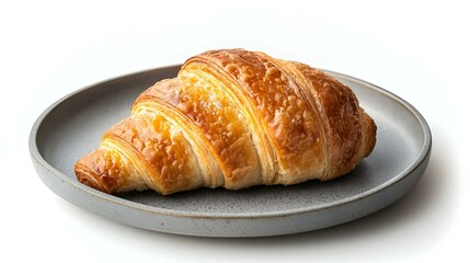 Freshly Baked Croissant Isolated on White Background