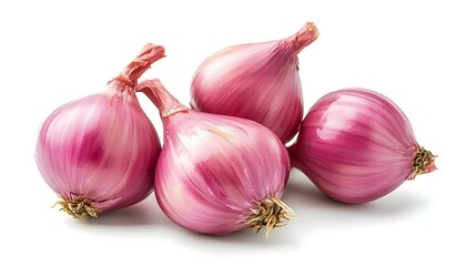 Fresh Red Onions Isolated on White Background