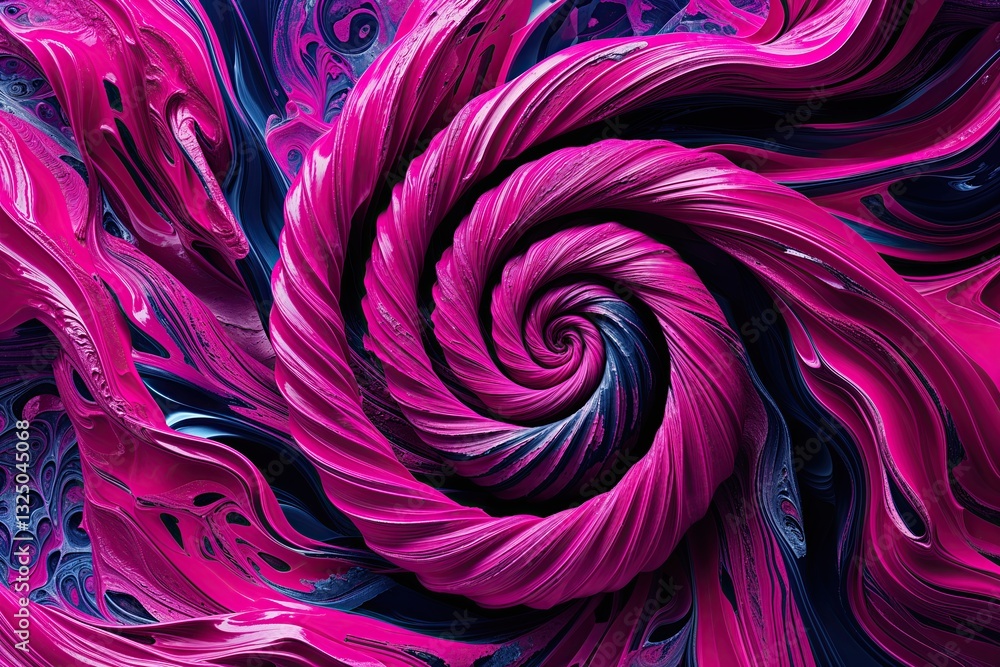 Poster intriguing fuchsia swirl texture with geometric vibrancy
