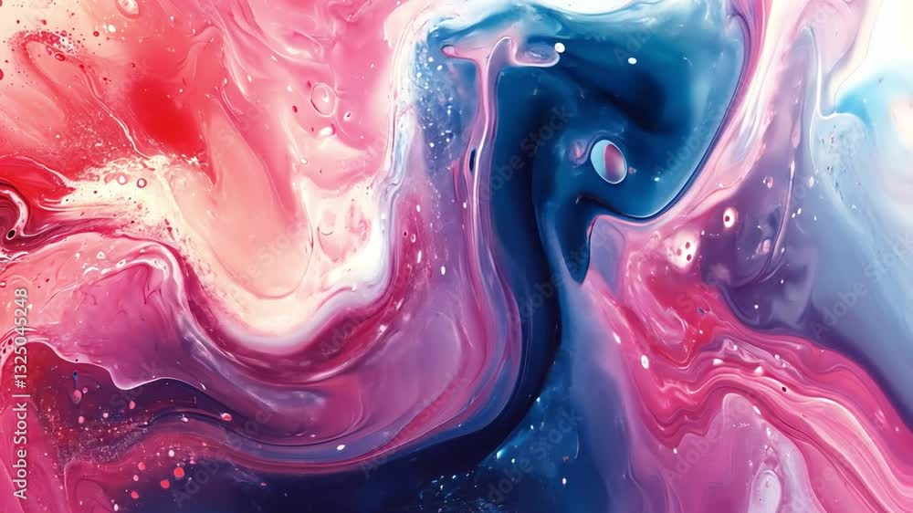 Poster an abstract swirl of vibrant colors mixing beautifully, creating a stunning visual depth. perfect fo
