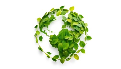 Leafy Planet Earth Depiction Symbolizing Global Environmental Conservation