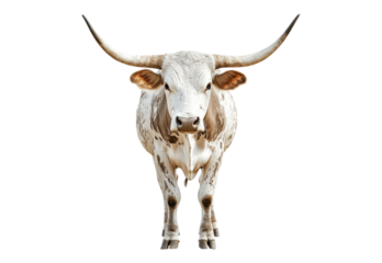 Close-Up of a Majestic Longhorn Cow with Distinctive Horns
