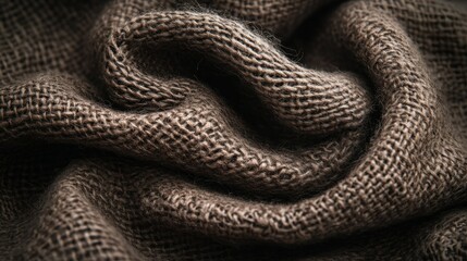 Fototapeta premium Wrinkled Brown Knit Fabric Texture