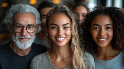 Fototapeta premium Diverse Group Portrait: Smiles and Connection