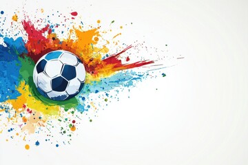 Abstract background with sports elements, colorful, white space at the top for text white background, colorful and vibrant style Generative AI