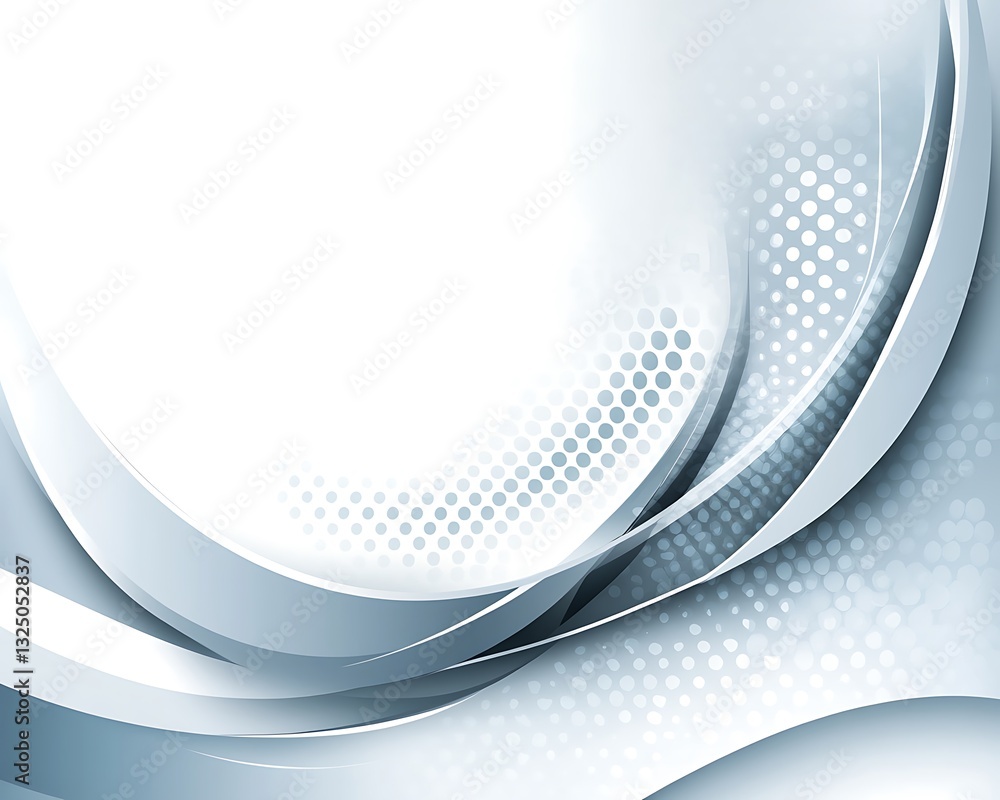 Poster an abstract composition showcasing overlapping curves and a dotted texture