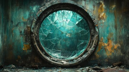 A portal made of fractured mirrors revealing another dimension