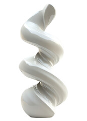 Elegant White Abstract Sculpture with Twisting Spiral Design