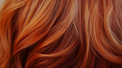 Naklejka premium A mesmerizing display of flowing, rich amber hair, capturing nature's warm hues and silky texture.