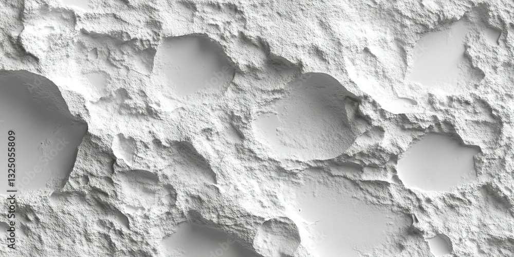 Poster textured white wall with irregular surface patterns and varying depth observed during daylight