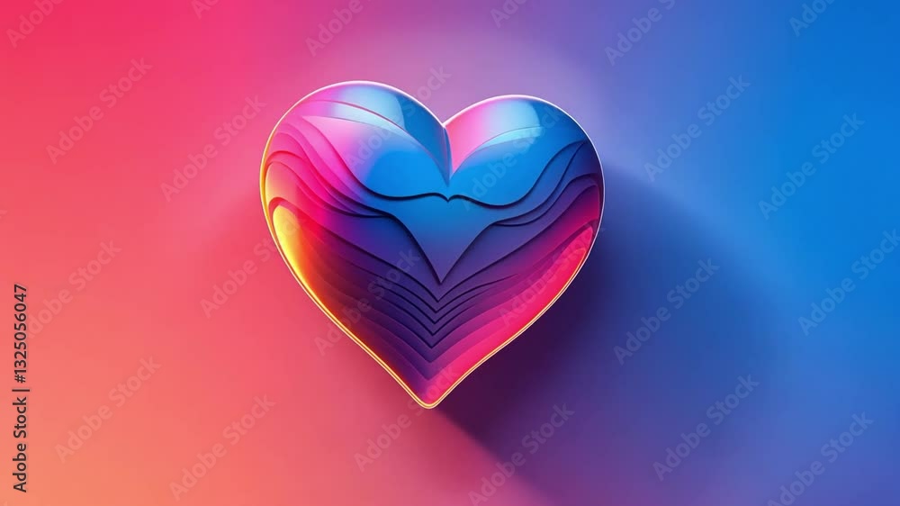 Poster this vivid heart shape in gradients of pink and blue adds a calming touch to the valentines day them