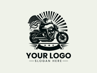 Harley Rider Vector Logo Illustration, Custom Harley Davidson Logo