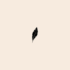 Feather icon flat vector design. 