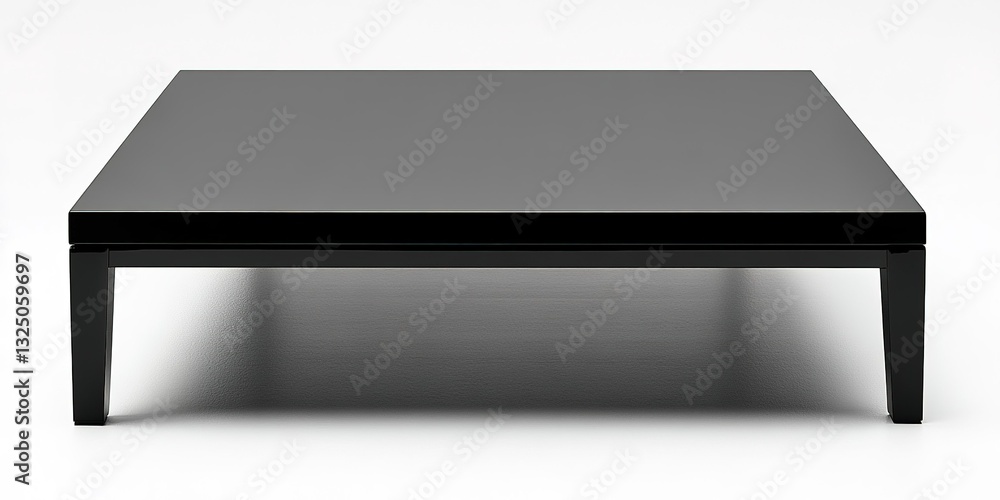 Poster modern black coffee table with sleek design in minimalistic setting showcasing elegant craftsmanship