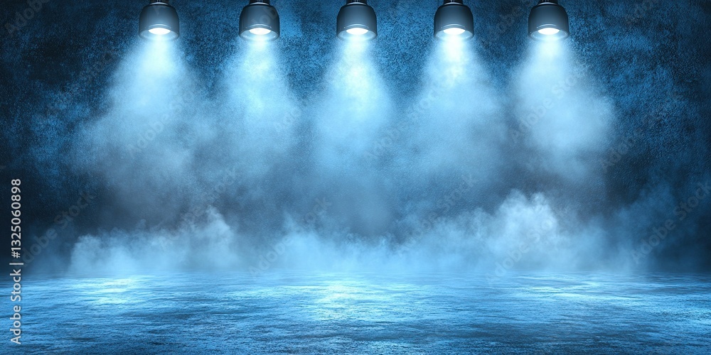 Aufkleber bright stage lights illuminate a misty performance area creating an atmospheric backdrop for events 