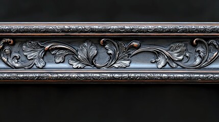 Exquisite dark wood carved panel featuring intricate leaf ornamentation