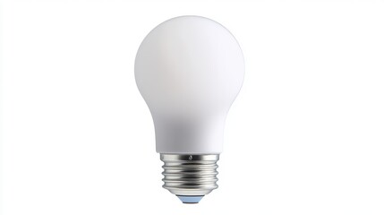 A minimalist LED light bulb with a smooth frosted finish, white background