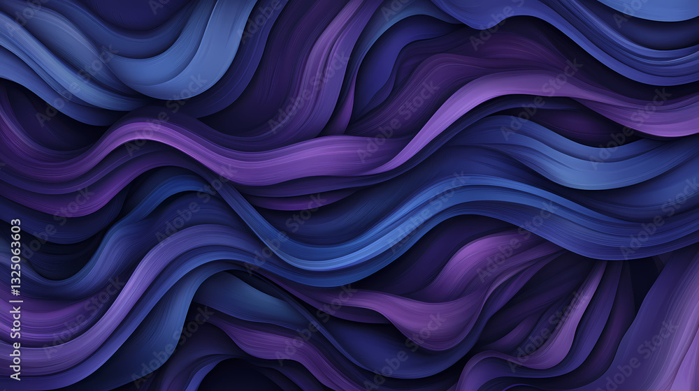 Canvas Prints smooth dark blue purple waves abstract background vector banner design element modern. hyperspectral