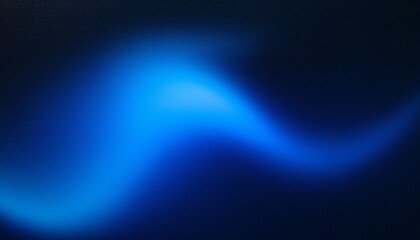 Blue light leaks and gradient over an abstract grainy background. Grainy colorful warm blue light leaks on a black background with a dust texture. Blue wavy abstract background for presentation