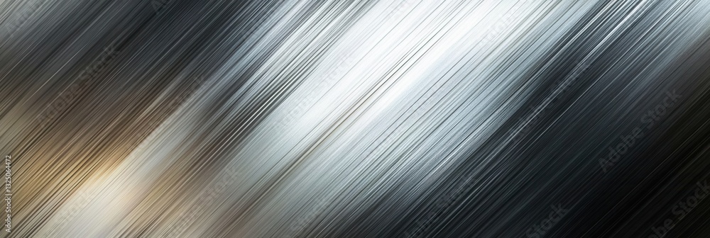 Poster Sleek metallic background with dynamic diagonal lines and a glowing intersection for design projects