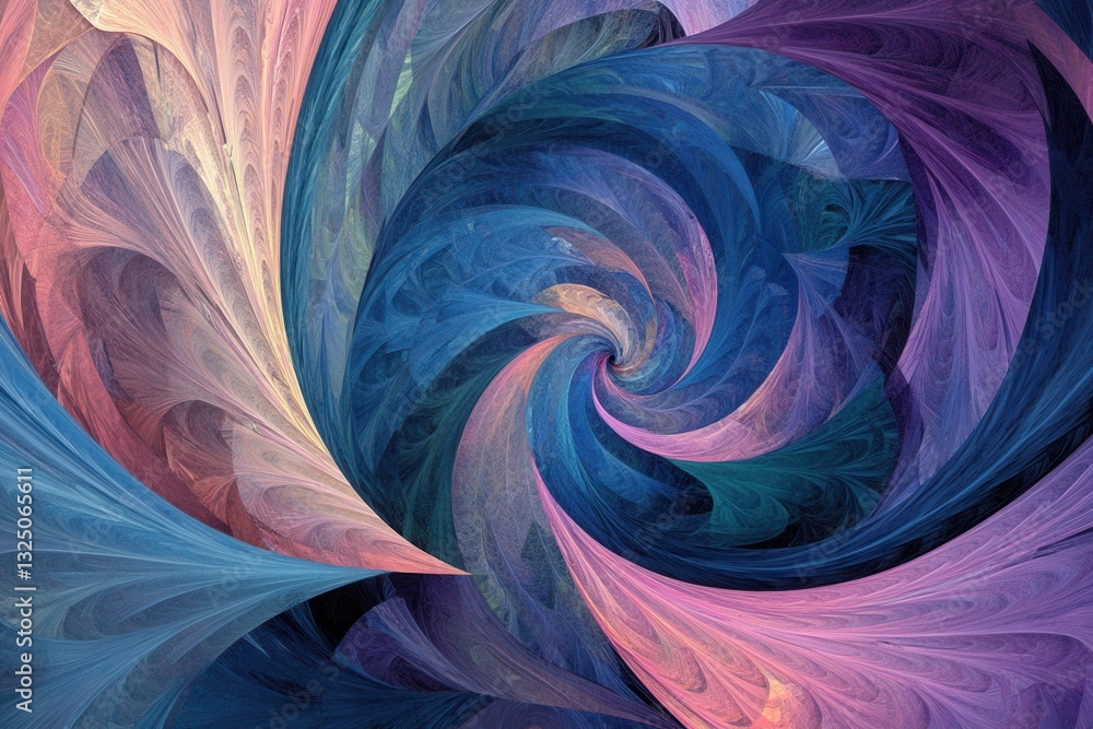 Poster colorful swirling patterns create a dynamic abstract background balanced at the golden ratio