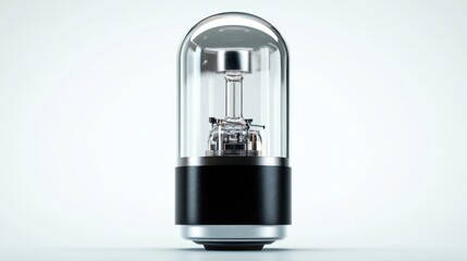 A small halogen capsule bulb used for desk lamps, white background