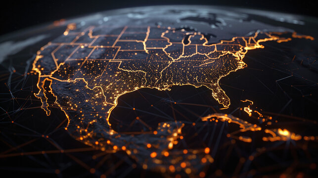 R&eacute;seaux Am&eacute;ricains de Communication et de Transport Cartographie D&eacute;taill&eacute;e des &Eacute;tats Unis
