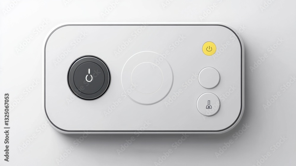 Poster a smart light switch with capacitive touch buttons, isolated on white