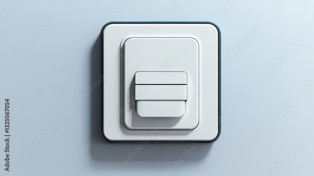 Poster a smart light switch with capacitive touch buttons, isolated on white