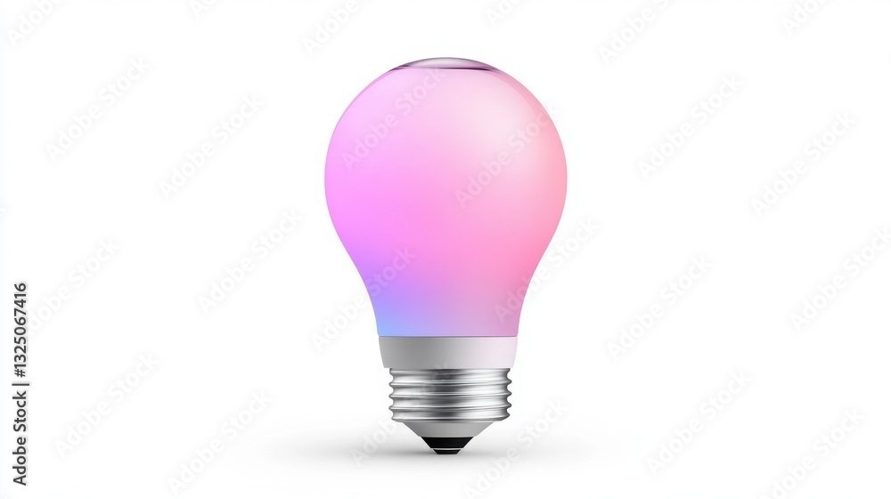 Poster a smart wifi-enabled color-changing led light bulb, white background