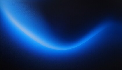 Blue light leaks and gradient over an abstract grainy background. Grainy colorful warm blue light leaks on a black background with a dust texture. Blue wavy abstract background for presentation