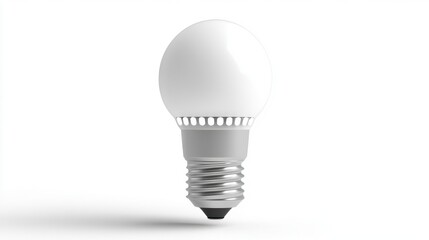 A standard A LED light bulb with a smooth finish, white background