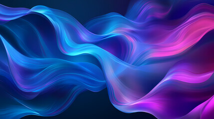 Fototapeta premium A high-resolution, minimalist abstract background featuring fluid waves of vibrant colors in shades of blue and purple. Hyperspectral Waves. Illustration