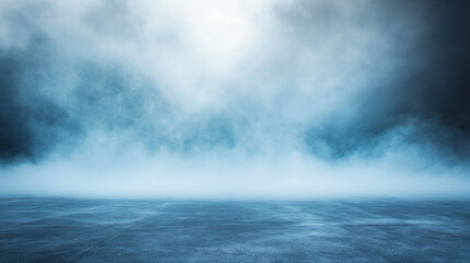 Fototapeta premium Atmospheric misty fog with ethereal light beams creating a dramatic moody background, perfect for fantasy themes, mysterious settings, eerie landscapes, and supernatural visual effects