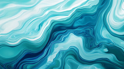 Abstract design of simple blue and green waves on a white background, showcasing minimal and modern aesthetics. Hyperspectral Waves. Illustration