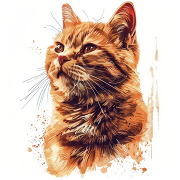 Whimsical illustration of a multitalented Manx cat with clean lines and adaptable typography featuring the text Manx Dad